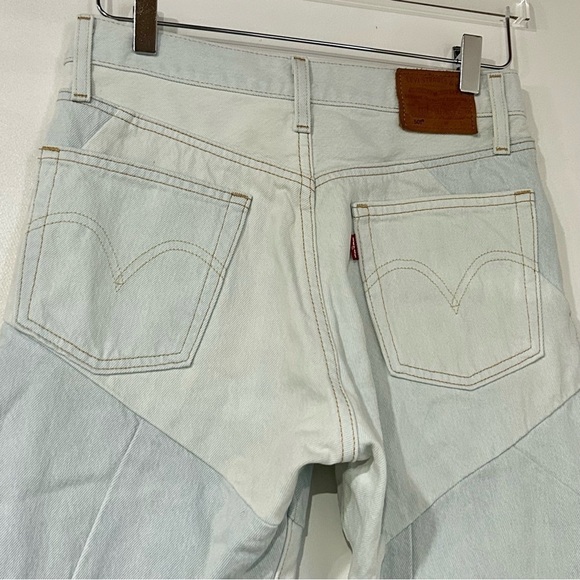 Levi's 501 Original Piece Denim Cropped Jeans Light Wash W27 L26 - Picture 9 of 11